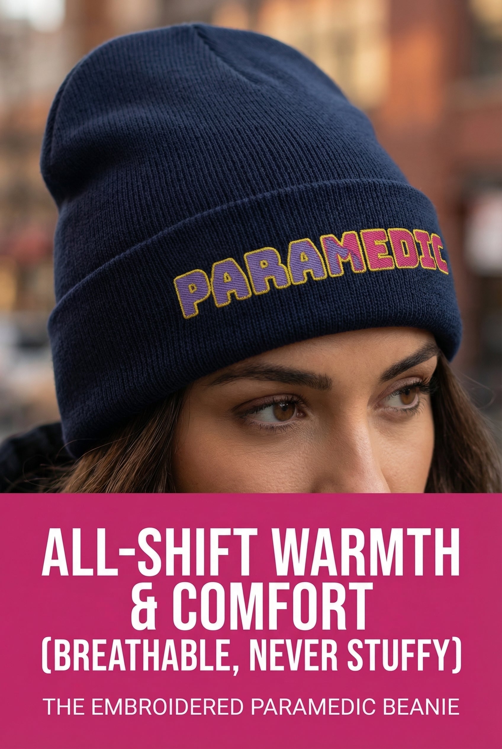 Embroidered Paramedic Beanie, Cotton Acrylic Blend Medic Hat