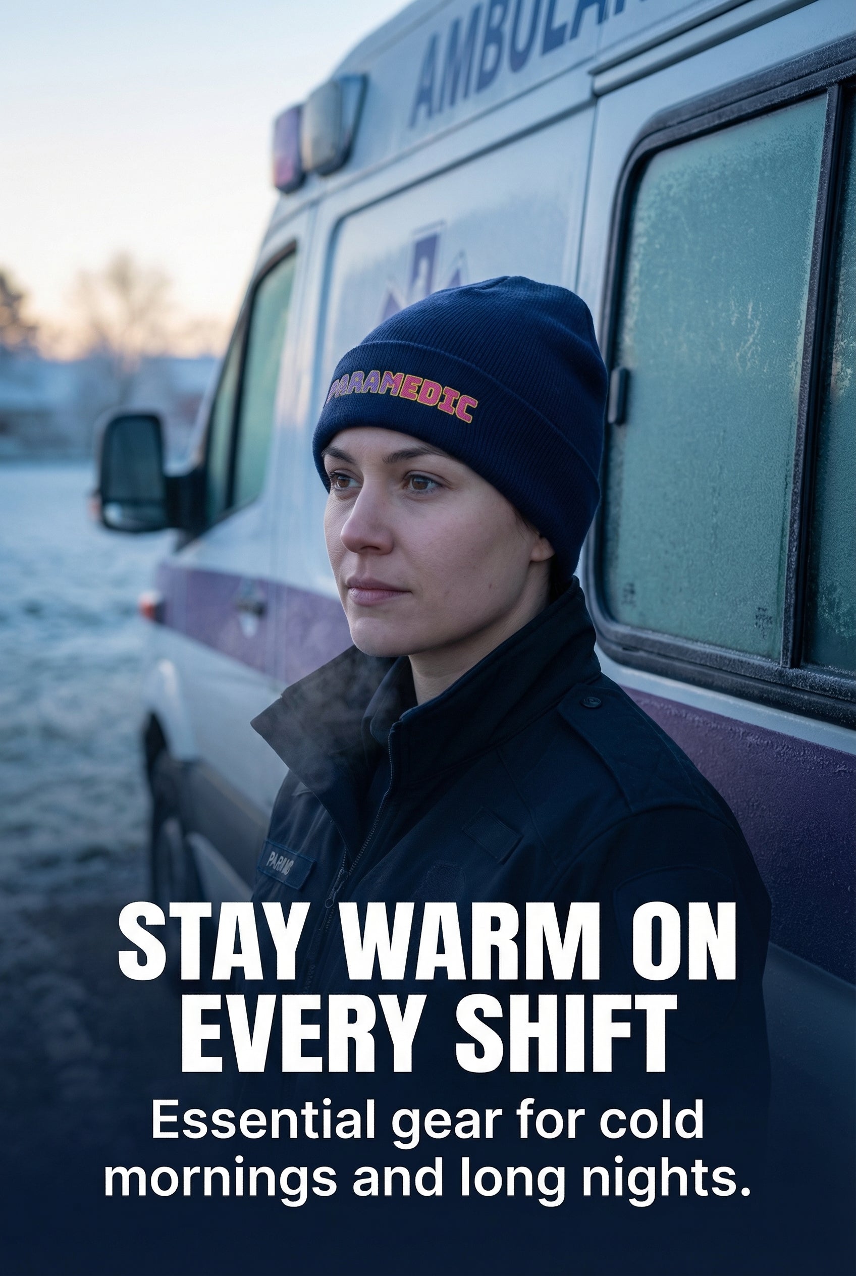 Embroidered Paramedic Beanie, Cotton Acrylic Blend Medic Hat